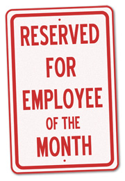 Employee of the Month sign