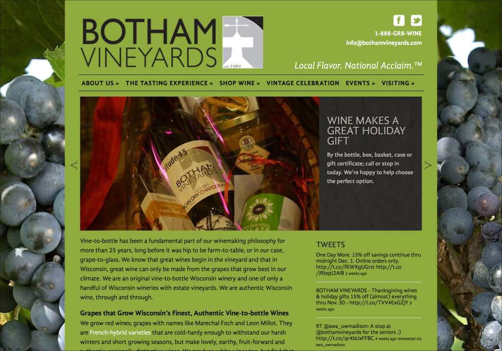 Botham Vineyards Website Refresh